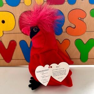 NWT TY Mac the Cardinal Beanie Baby 1998